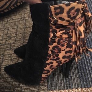Animal print booties